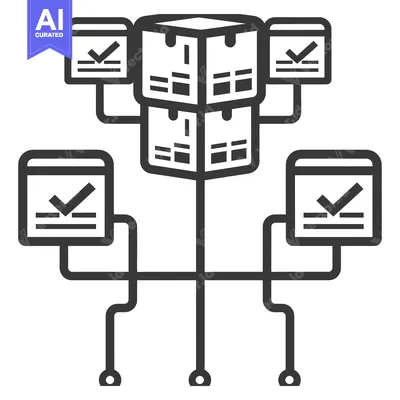 Stacked Boxes with Checkmarks and Connections