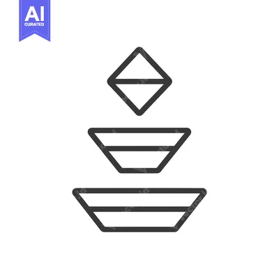 Premium design asset: Stacked Geometric Shapes with Horizontal Lines