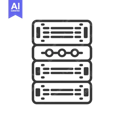 Stacked Server Racks with Network Connections Icon