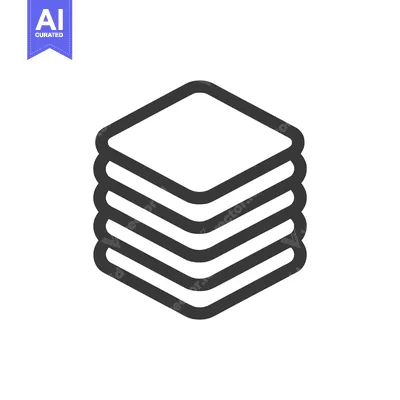 Stacked Rounded Square Icon: Minimalist Design with Layered Effect