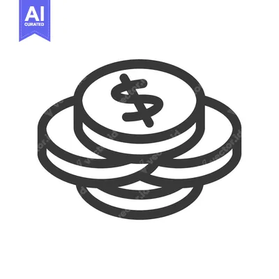 Aset desain premium: Stack of Coins with Dollar Sign Icon