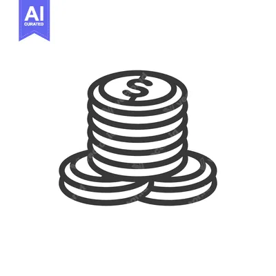 Aset desain premium: Stack of Coins with Dollar Sign on Top