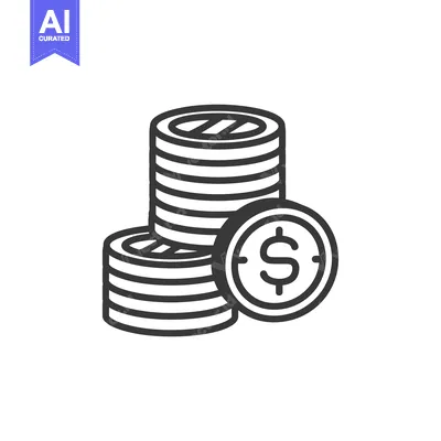 Premium design asset: Stack of Coins with Dollar Sign Outline Icon