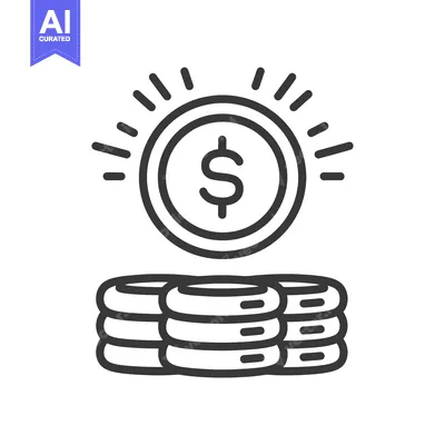 Stack of Coins with Shining Dollar Symbol on Top