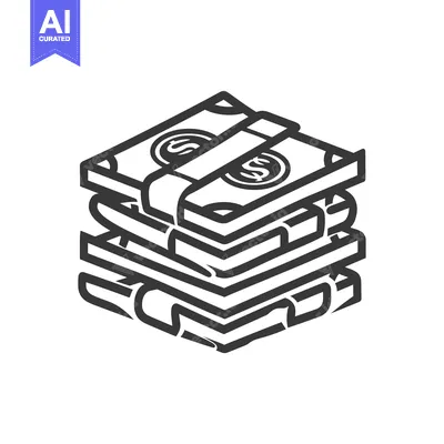 Aset desain premium: Stack of Dollar Bills with a Rubber Band
