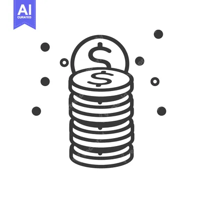 Aset premium populer: Stack of Dollar Coins with a Dollar Sign on Top