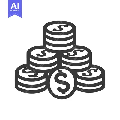 Stack of Dollar Coins with a Large Coin in the Middle