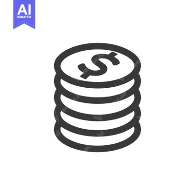 Stack of Dollar Coins with Dollar Sign Icon