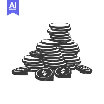 Stack of Dollar Coins with Scattered Coins