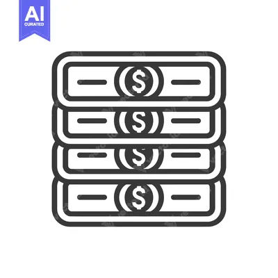 Premium design asset: Stack of Four Dollar Bills Icon