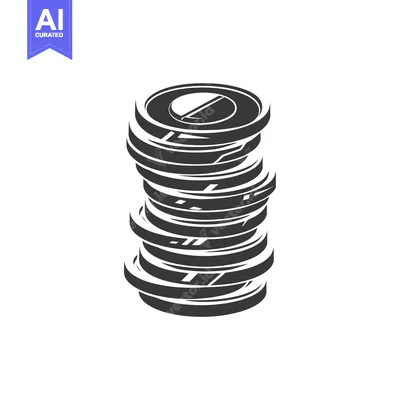 Premium design asset: Stack of Round Coins with a Slight Tilt