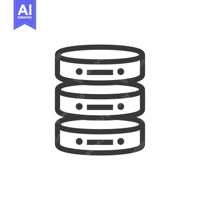 Aset desain premium: Stack of three disks with circles and lines on the side