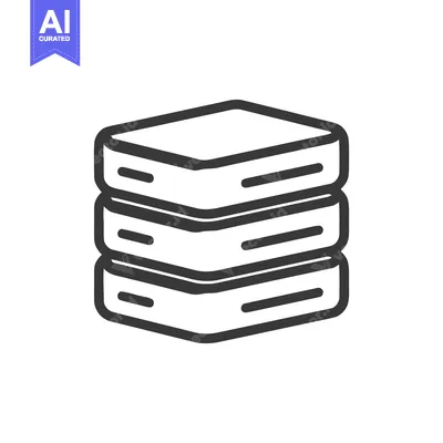 Stacked Database Icon: Minimalist Design for Data Storage and Manageme