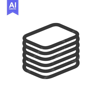 Stacked Documents Icon: Organized Paperwork in Bold Outline Style