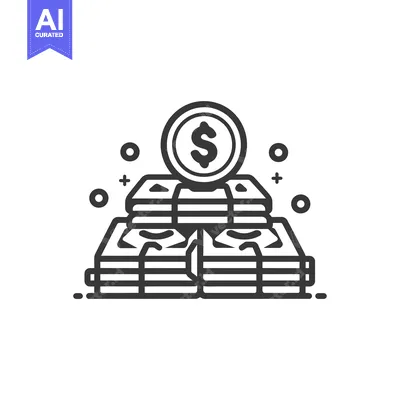 Stacks of Cash with Dollar Coin on Top