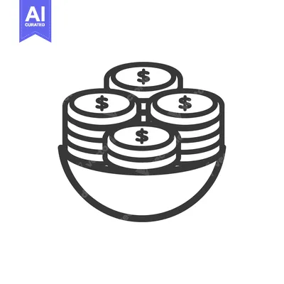 Stacks of Coins in a Bowl with Dollar Signs