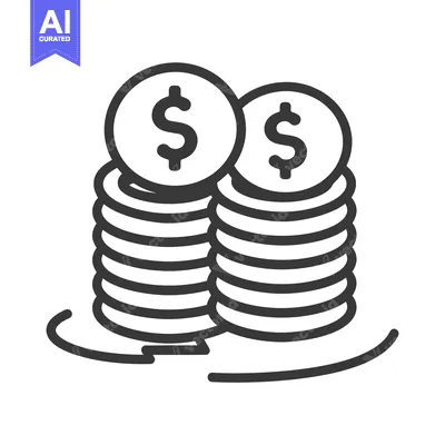 Stacks of Dollar Coins with a Dollar Sign on Each Coin