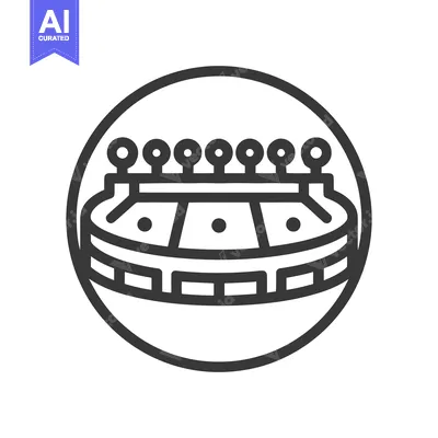 Minimalist Stadium Icon: Modern Line Art Design in Circle Frame