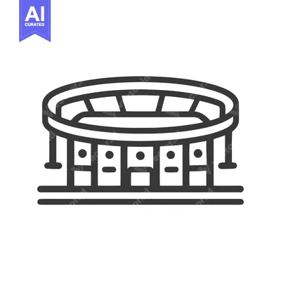 Minimalist Stadium Icon: Bold Outline Design for Sports and Events