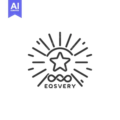 Aset desain premium: Starburst With Infinity Symbol and Text
