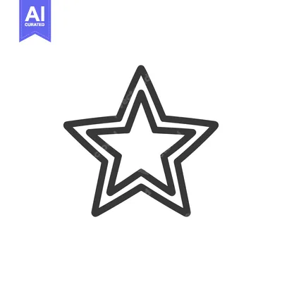 Premium design asset: Double Outline Star Icon: Minimalist Design on White Background