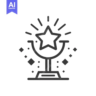 Aset premium populer: Star Shaped Trophy With Rays Of Light