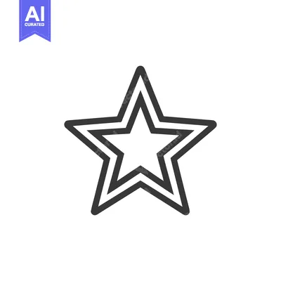 Premium design asset: Double-lined Star Icon: Modern, Minimalist Design on White Background