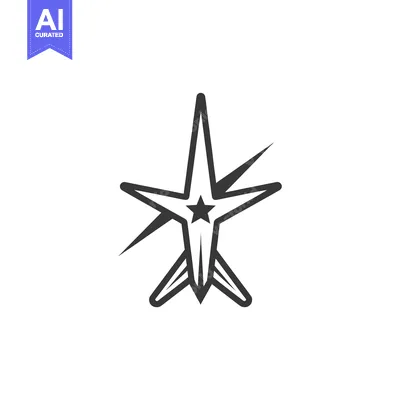 Star with a Lightning Bolt and Small Star in the Center