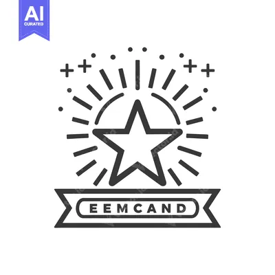 Premium design asset: Star with Sunburst and Banner with "EEM CAND" Text