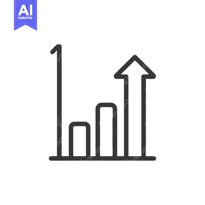 Ascending Bar Graph Icon with Arrow, Growth and Progress Symbol