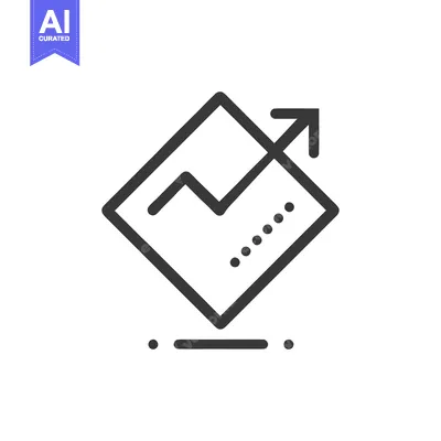 Ascending Arrow in Rhombus: Financial Growth Icon with Trajectory