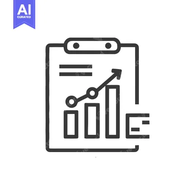 Ascending Graph on Clipboard: Business Growth and Data Analysis Icon