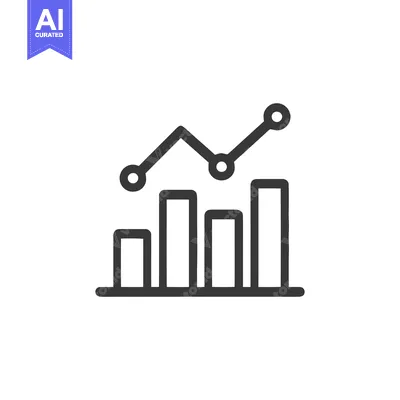 Ascending Bar Graph with Line Chart, Business Growth Icon