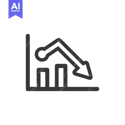 Declining Graph Icon: Business Downturn, Financial Loss, Market Crash