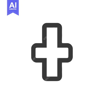 Bold Gray Cross Symbol on White Background, Medical Icon, Minimalist D