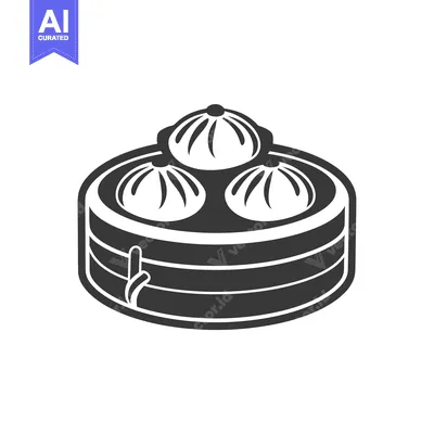Premium design asset: Steamed Buns in a Bamboo Steamer