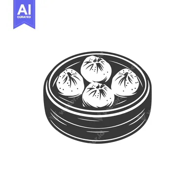 Steamed Buns or Baozi in a Bamboo Steamer