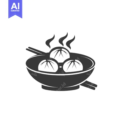 Premium design asset: Steaming Dumplings in a Bowl with Chopsticks