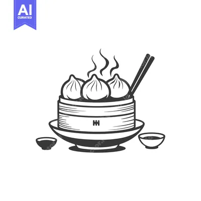 Aset premium populer: Steaming Dumplings Served in a Bamboo Steamer with Chopsticks and Dipp