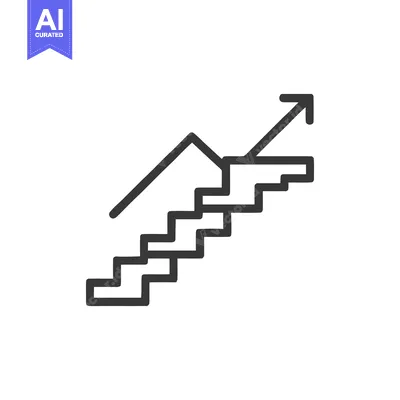 Ascending Steps: Minimalist Line Art Symbolizing Growth and Progress