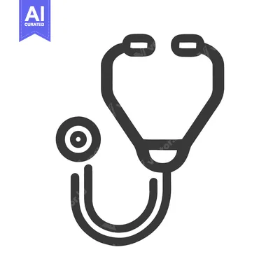 Minimalist Stethoscope Icon: Medical Symbol in Bold Outline