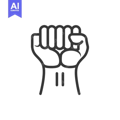 A Black and White Line Drawing of a Fist