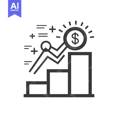 Stick Figure Climbing Bar Graph to Dollar Coin
