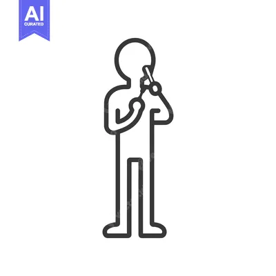 Stick Figure Holding a Microphone