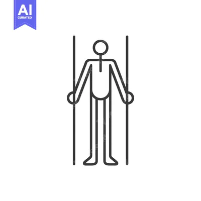 Aset premium populer: Stick Figure Holding Two Vertical Bars