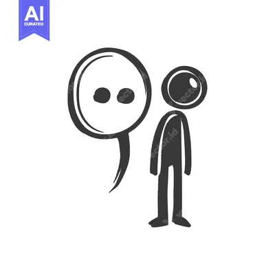 Stick Figure Ignoring a Speech Bubble