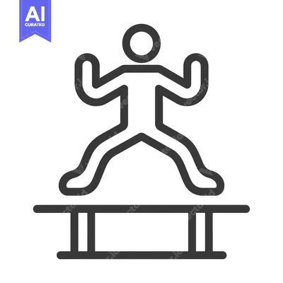 Aset premium populer: Stick Figure Jumping on a Platform