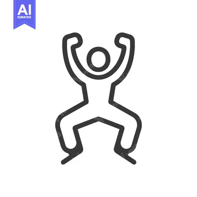 Stick Figure Jumping with Arms Raised