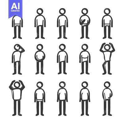 Stick Figure People in Different Poses