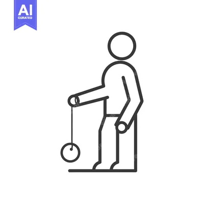Aset desain premium: Stick Figure Playing With Yo-yo